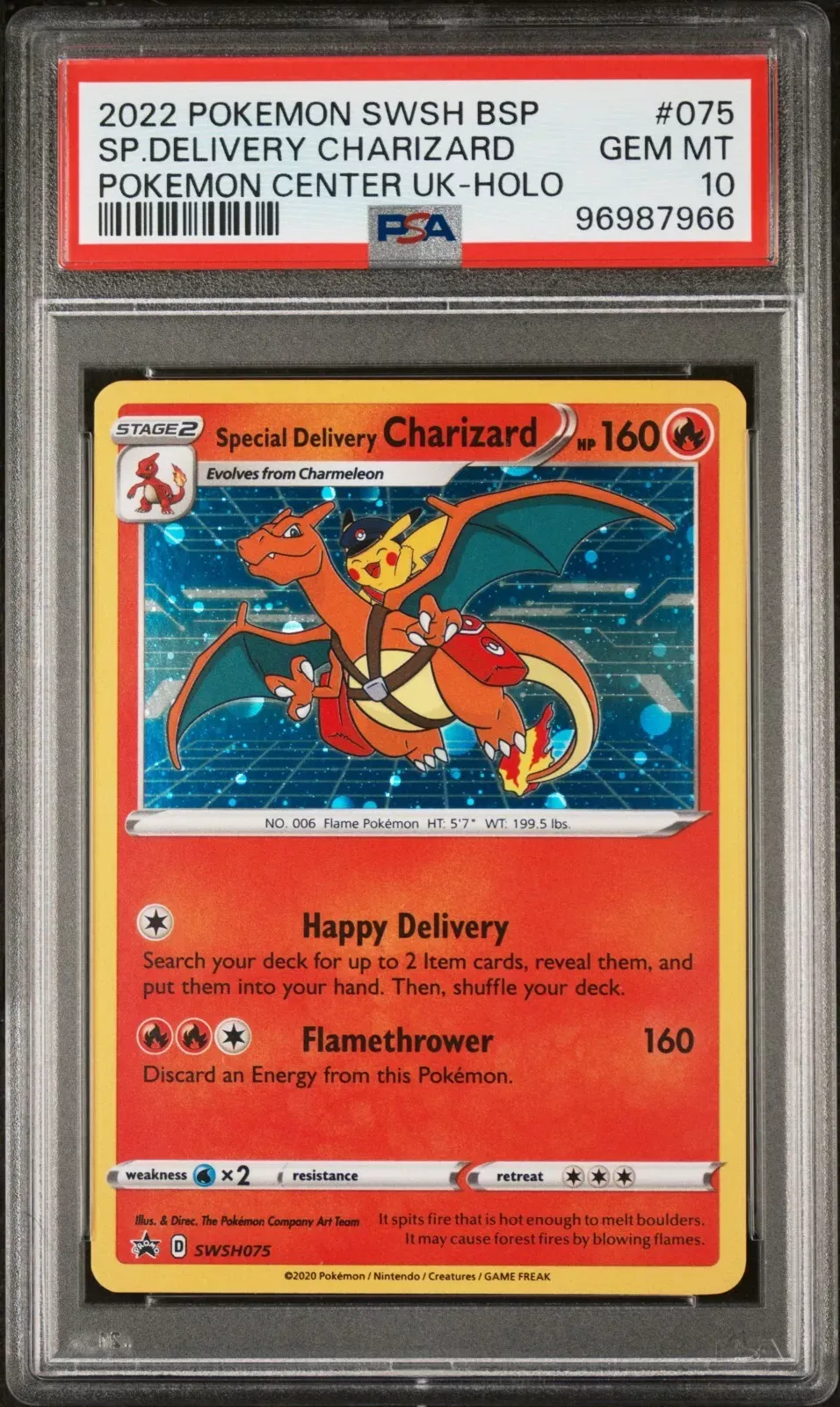 2022 POKEMON BLACK STAR PROMO 075 SPECIAL DELIVERY CHARIZARD PSA 10 #7966 .webp